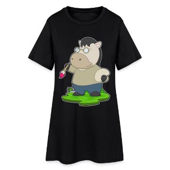 Pferd Maler Pinsel Malen - Frauen T-Shirt-Kleid - Schwarz - Vorne