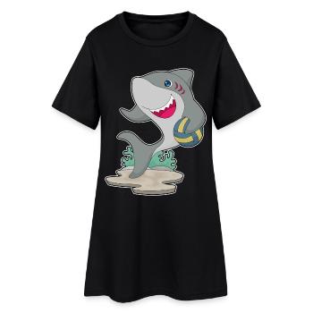requin joueur de volley-ball volley-ball - Robe T-shirt Femme - noir - Devant