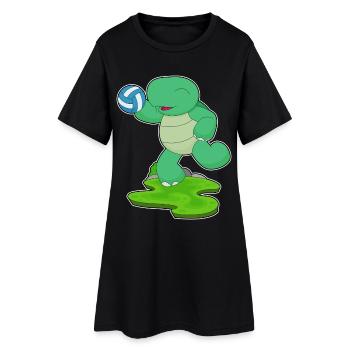 Turtle Volleyball Player Volleyball - Women’s T-Shirt Dress - black - Front