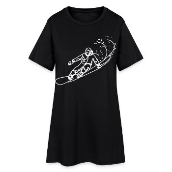 Croquis de snowboarder - Robe T-shirt Femme - noir - Devant