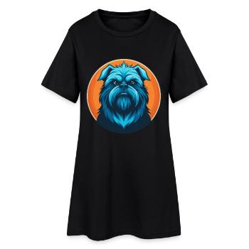 Affenpinscher chien mignon Kawaii dessin animé Animal Logo - Robe T-shirt Femme - noir - Devant