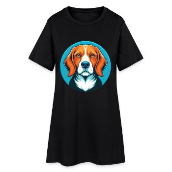 Beagle chien mignon Kawaii dessin animé animal animal Logo - Robe T-shirt Femme - noir - Devant