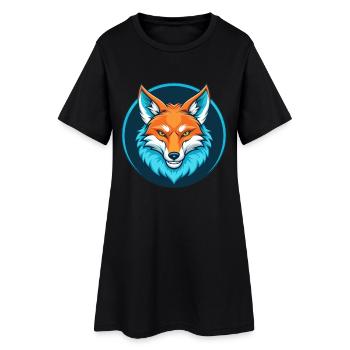 Coyote mignon kawaii dessin animé clipart animal de compagnie logo - Robe T-shirt Femme - noir - Devant