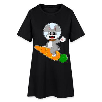 Carotte Lapin - Robe T-shirt Femme - noir - Devant
