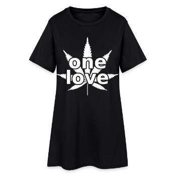 Cannabis One Love - Frauen T-Shirt-Kleid - Schwarz - Vorne