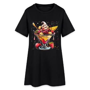 Graphique sundae à la crème glacée - Robe T-shirt Femme - noir - Devant