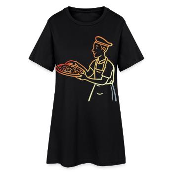 Pizzaïolo Vintage - Robe T-shirt Femme - noir - Devant