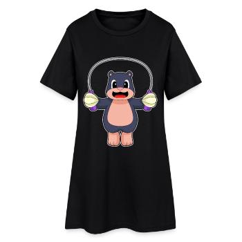 Mole Jumping Rope Skipping Rope Fitness - Women’s T-Shirt Dress - black - Front