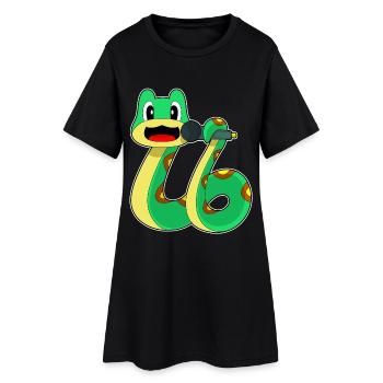 Snake Singer Microphone Singing - Women’s T-Shirt Dress - black - Front