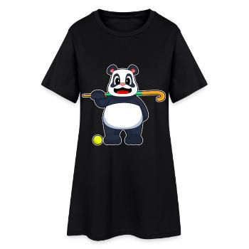 Bâton de hockey sur gazon Panda - Robe T-shirt Femme - noir - Devant