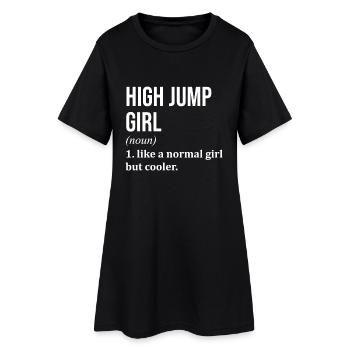 saut en hauteur - Robe T-shirt Femme - noir - Devant