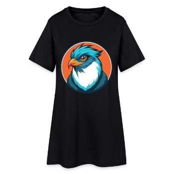 Coucou oiseau mignon Kawaii dessin animé Animal Animal Logo - Robe T-shirt Femme - noir - Devant