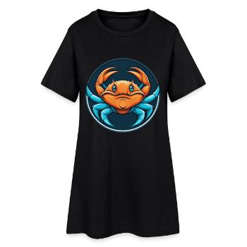 crabe mignon kawaii dessin animé clipart animal animal de compagnie logo - Robe T-shirt Femme - noir - Devant