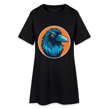 Crow mignon kawaii dessin animé Clipart Animal Pet Logo - Robe T-shirt Femme - noir - Devant