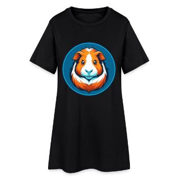 cochon d’Inde mignon Kawaii dessin animé animal animal logo - Robe T-shirt Femme - noir - Devant