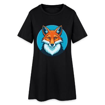 Fuchs süße Kawaii Cartoon Clipart Tier Haustier Logo - Frauen T-Shirt-Kleid - Schwarz - Vorne