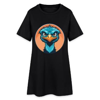 Emu mignon kawaii dessin animé Clipart Animal Pet Logo - Robe T-shirt Femme - noir - Devant