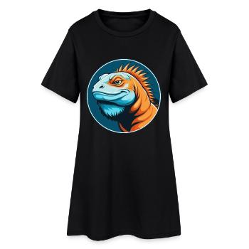 iguane mignon kawaii dessin animé clipart animal animal de compagnie logo - Robe T-shirt Femme - noir - Devant