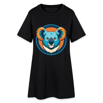 Koala mignon kawaii dessin animé clipart animal animal logo - Robe T-shirt Femme - noir - Devant