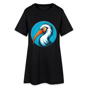 Ibis Niedliche Kawaii Cartoon Clipart Tier Haustier Logo - Frauen T-Shirt-Kleid - Schwarz - Vorne