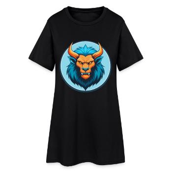 Manticore Mignon Kawaii Dessin Animé Animal Animal Pet Logo - Robe T-shirt Femme - noir - Devant