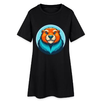 Marmotte mignon Kawaii dessin animé Clipart Animal Animal Pet Logo - Robe T-shirt Femme - noir - Devant