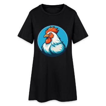 Poule mignon kawaii dessin animé Clipart Animal Pet Logo - Robe T-shirt Femme - noir - Devant