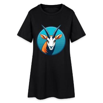 Oryx mignon kawaii dessin animé clipart animal de compagnie logo - Robe T-shirt Femme - noir - Devant