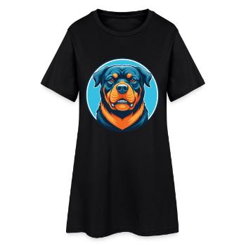 Rottweiler chien mignon kawaii dessin animé animal de compagnie logo - Robe T-shirt Femme - noir - Devant