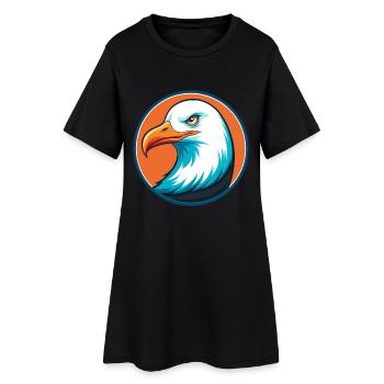Mouette mignon drôle Kawaii dessin animé Animal Animal Logo - Robe T-shirt Femme - noir - Devant