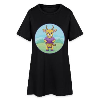 Bongo Niedliche Kawaii Cartoon Clipart Tier Haustier - Frauen T-Shirt-Kleid - Schwarz - Vorne