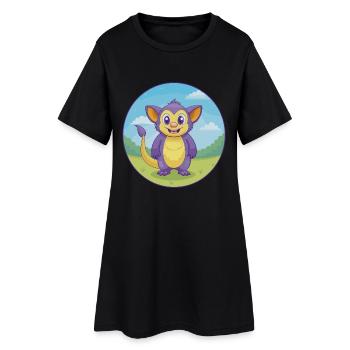 Aye Aye Niedliche Kawaii Cartoon Clipart Tier Haustier - Frauen T-Shirt-Kleid - Schwarz - Vorne