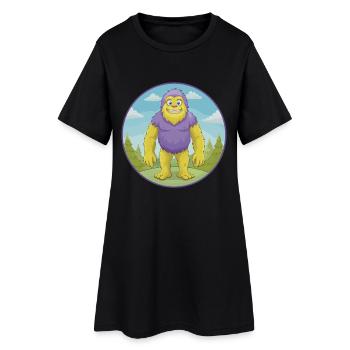 BigFoot mignon Kawaii dessin animé Clipart Animal de compagnie - Robe T-shirt Femme - noir - Devant