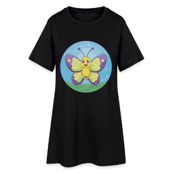 papillon mignon kawaii dessin animé clipart animal de compagnie - Robe T-shirt Femme - noir - Devant