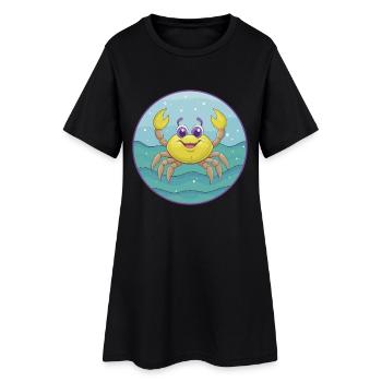 crabe mignon kawaii dessin animé clipart animal de compagnie - Robe T-shirt Femme - noir - Devant