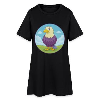 aigle mignon kawaii dessin animé clipart animal de compagnie - Robe T-shirt Femme - noir - Devant