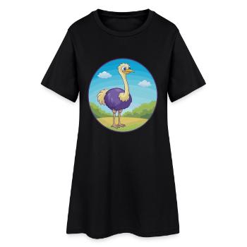 Strauß Niedlich Kawaii Cartoon Clipart Tier Haustier - Frauen T-Shirt-Kleid - Schwarz - Vorne