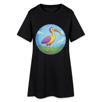 Ibis Niedliche Kawaii Cartoon Clipart Tier Haustier - Frauen T-Shirt-Kleid - Schwarz - Vorne