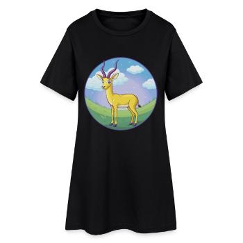Impala Niedliche Kawaii Cartoon Clipart Tier Haustier - Frauen T-Shirt-Kleid - Schwarz - Vorne