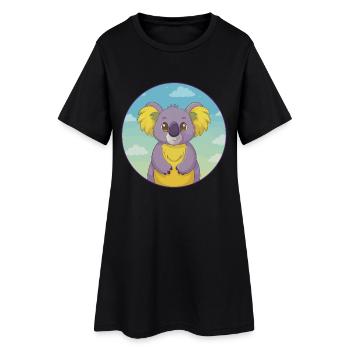 Koala mignon kawaii dessin animé clipart animal de compagnie - Robe T-shirt Femme - noir - Devant