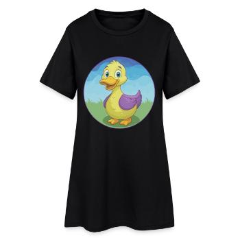 canard mignon kawaii dessin animé clipart animal de compagnie - Robe T-shirt Femme - noir - Devant