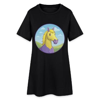 cheval mignon kawaii dessin animé clipart animal de compagnie - Robe T-shirt Femme - noir - Devant
