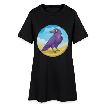 corbeau mignon kawaii dessin animé clipart animal de compagnie - Robe T-shirt Femme - noir - Devant