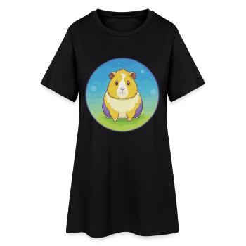 Cochon d’Inde mignon Kawaii dessin animé Clipart Animal de compagnie - Robe T-shirt Femme - noir - Devant