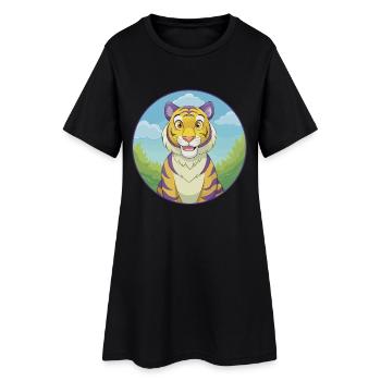 tigre mignon kawaii dessin animé clipart animal de compagnie - Robe T-shirt Femme - noir - Devant