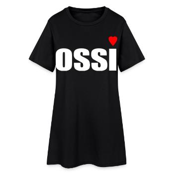 Ossi mit Herz rot - Frauen T-Shirt-Kleid - Schwarz - Vorne