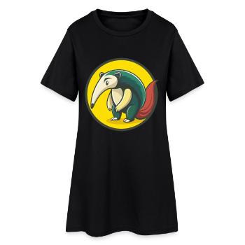 fourmilier mignon Kawaii dessin animé Clipart animal de compagnie - Robe T-shirt Femme - noir - Devant
