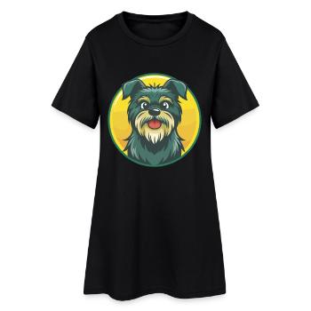 Affenpinscher chien mignon Kawaii dessin animé animal de compagnie - Robe T-shirt Femme - noir - Devant