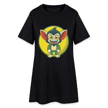 Aye Aye Niedliche Kawaii Cartoon Clipart Haustier Tier - Frauen T-Shirt-Kleid - Schwarz - Vorne