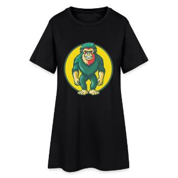 BigFoot mignon Kawaii dessin animé Clipart Animal de compagnie - Robe T-shirt Femme - noir - Devant